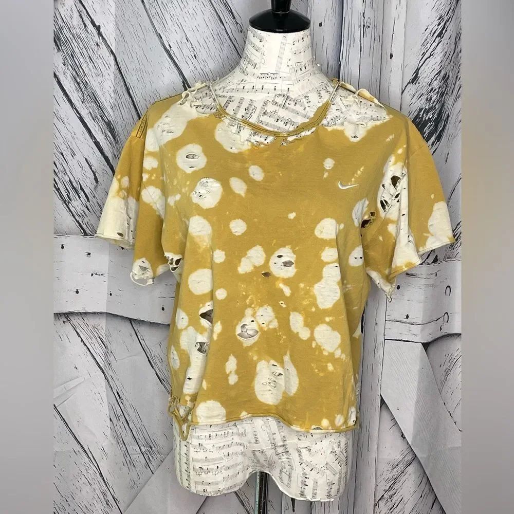 Kat and Timbo x Nike Distressed Bleach Dyed Short Sleeve M